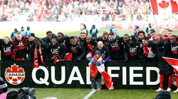 Canada celebrates after qualifying for the World Cup