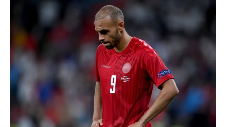 Martin Braithwaite after the 2020 Euro semifinals vs England