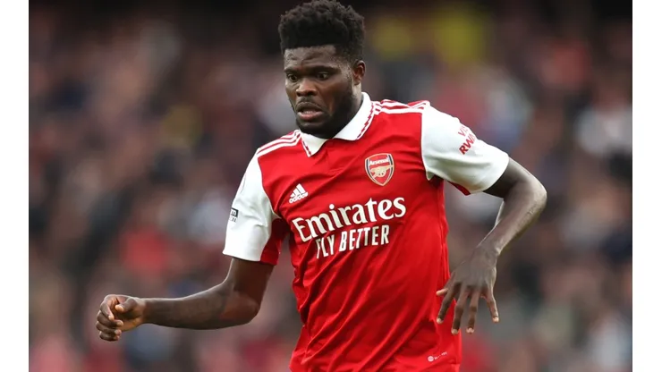 Thomas Partey in a Premier League against Nottingham Forest
