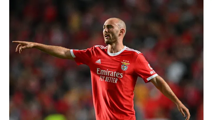 Fredrik Aursnes of SL Benfica in a UCL game