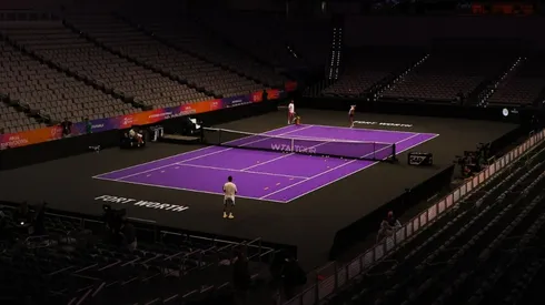 Maria Sakkari of Greece practices prior to the 2022 WTA Finals