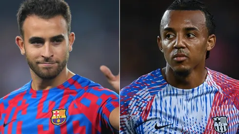 Eric Garcia and Jules Kounde of Barcelona