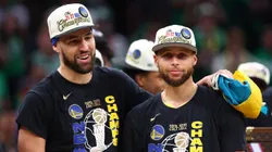 Klay Thompson (left) and Stephen Curry.