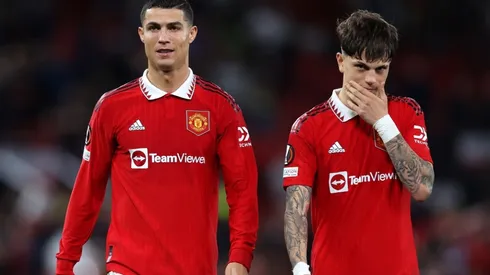 Cristiano Ronaldo and Alejandro Garnacho Ferreyra of Manchester United