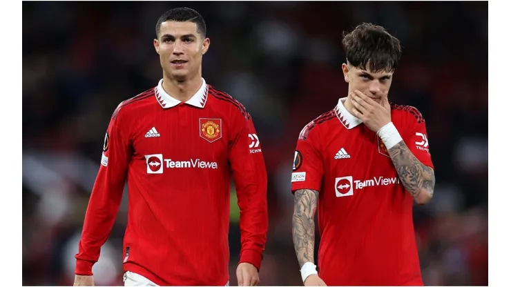 Cristiano Ronaldo and Alejandro Garnacho Ferreyra of Manchester United