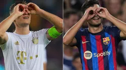 Joshua Kimmich of Bayern and Pedri of Barcelona