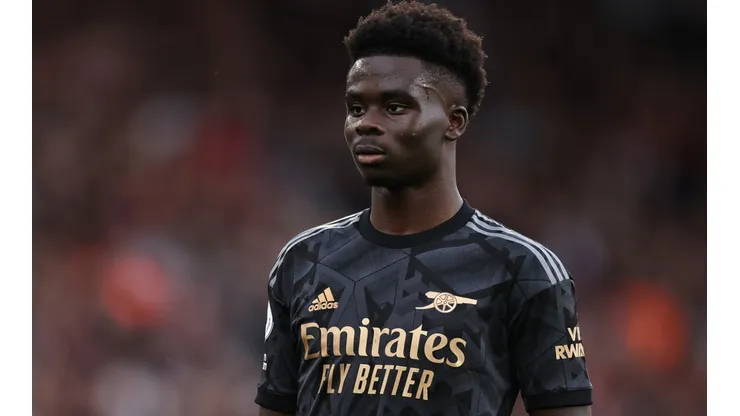 Bukayo Saka in the game Arsenal tied with Southampton
