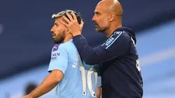 Sergio Aguero (left), Pep Guardiola (right) - Manchester City - Premier League 2020