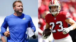 Sean McVay (left, Los Angeles Rams), Christian McCaffrey (right, San Francisco 49ers)