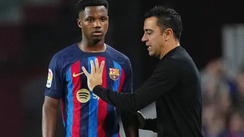 Ansu Fati and Xavi of Barcelona