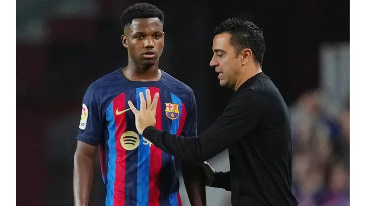 Ansu Fati and Xavi of Barcelona