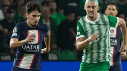 Vitinha of PSG and Omer Atzili of Maccabi Haifa