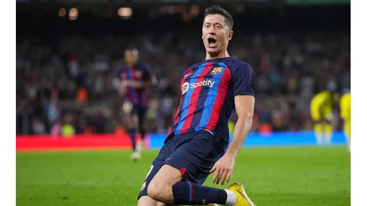 Robert Lewandowski scored for Barcelona vs Villarreal CF at Camp Nou