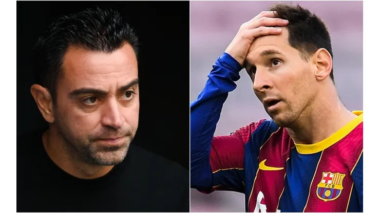Xavi Hernandez and Lionel Messi