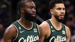 Jaylen Brown and Jayson Tatum of the Boston Celtics
