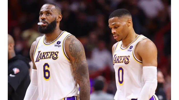 LeBron James (left) and Russell Westbrook.
