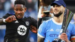 Romell Quioto of Montreal and Maxime Chanot of NYCFC