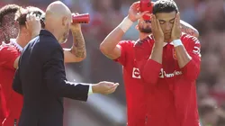 Erik ten Hag and Cristiano Ronaldo of Manchester United