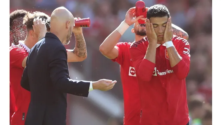 Erik ten Hag and Cristiano Ronaldo of Manchester United