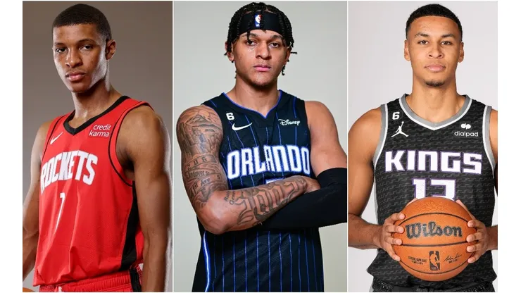 Jabari Smith Jr. of the Houston Rockets, Paolo Banchero of the Orlando Magic, and Keegan Murray of the Sacramento Kings