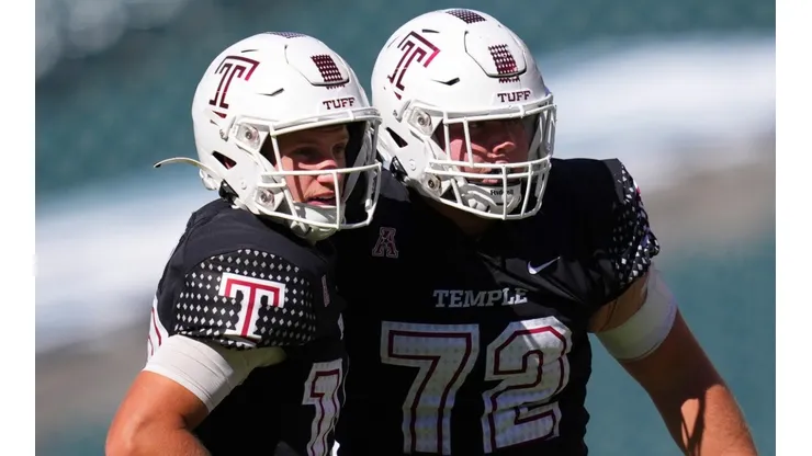 E.J. Warner and Bryce Thoman of the Temple Owls