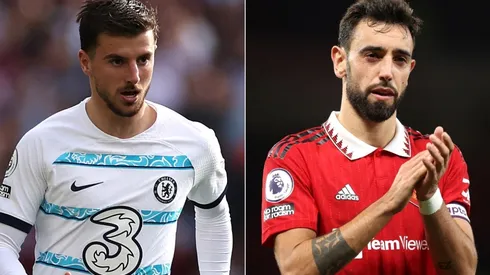 Mason Mount of Chelsea and Bruno Fernandes of Manchester United