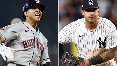 Jeremy Peña of the Houston Astros and Gleyber Torres of the New York Yankees