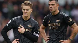 Martin Oedegaard and Granit Xhaka of Arsenal
