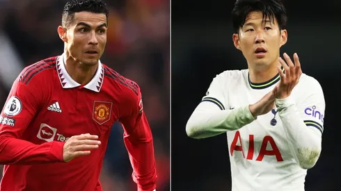 Cristiano Ronaldo of Manchester United and Son Heung-Min of Tottenham Hotspur