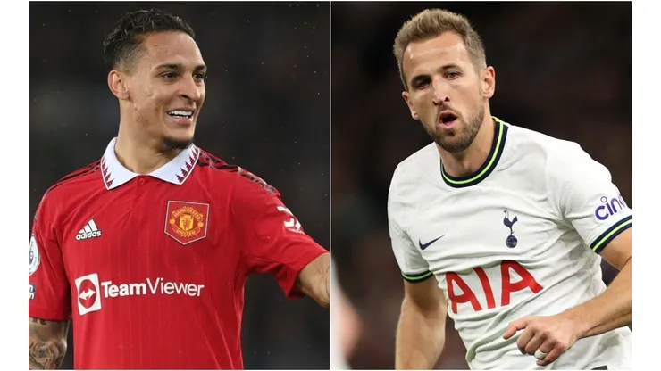 Antony of Manchester United and Harry Kane of Tottenham