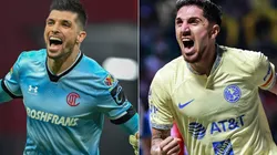 Tiago Volpi of Toluca and Diego Valdes of Club America