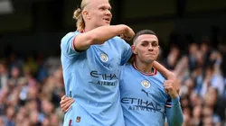 Erling Haaland and Phil Foden of Manchester City
