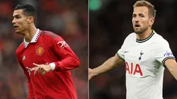 Cristiano Ronaldo of Manchester United (L) and Harry Kane of Tottenham (R)