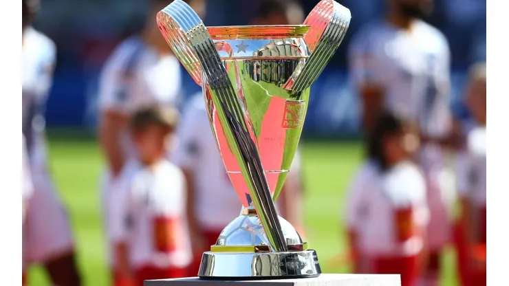 The Philip F. Anschutz trophy prior to the MLS Cup Finals game
