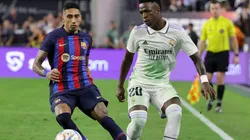 Vinicius of Real Madrid and Raphinha of Barcelona