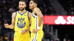 Jordan Poole and Stephen Curry