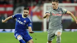 Luka Ivanusec of Dinamo Zagreb (left) and Luka Sucic of RB Salzburg.