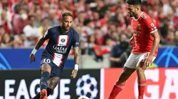 Neymar of Paris Saint-Germain (left) and Goncalo Ramos of Benfica.