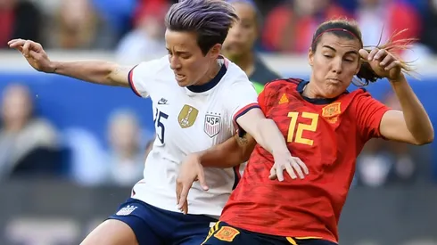 Megan Rapinoe of the United States and Patricia Guijarro of Spain