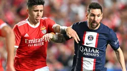 Enzo of Benfica and Lionel Messi of PSG