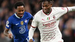 Raheem Sterling of Chelsea and Rafael Leao of Milan
