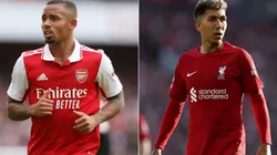 Gabriel Jesus of Arsenal (L) and Roberto Firmino of Liverpool (R)
