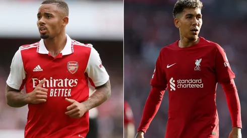 Gabriel Jesus of Arsenal (L) and Roberto Firmino of Liverpool (R)