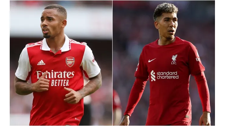 Gabriel Jesus of Arsenal (L) and Roberto Firmino of Liverpool (R)