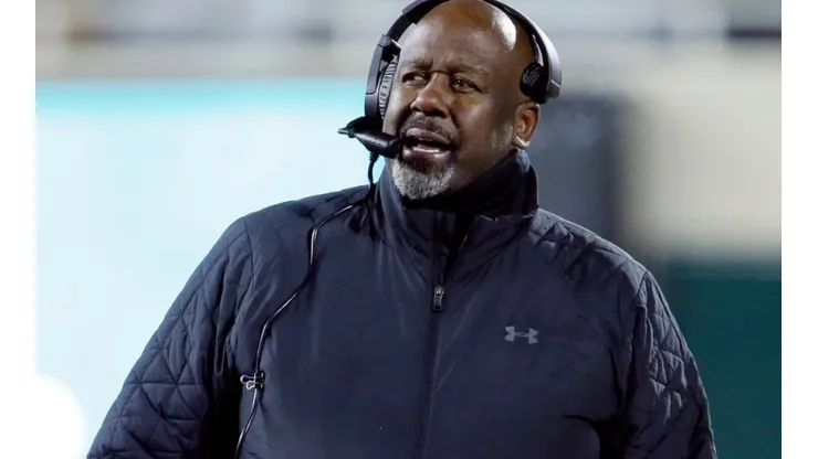Head coach Mike Locksley of the Maryland Terrapins