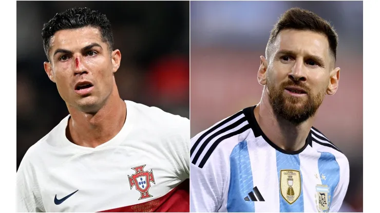Cristiano Ronaldo of Portugal and Lionel Messi of Argentina