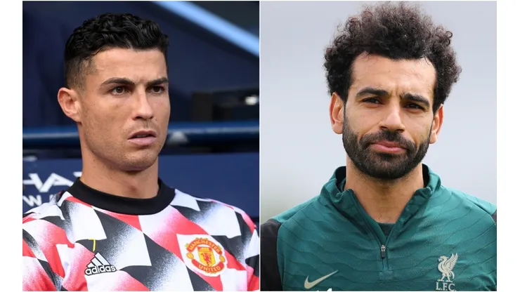 Cristiano Ronaldo of Manchester United and Mohamed Salah of Liverpool
