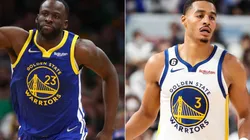 Draymond Green and Jordan Poole of the Golden State Warriors