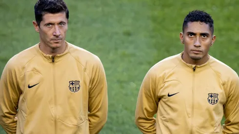 Robert Lewandowski and Raphinha of Barcelona