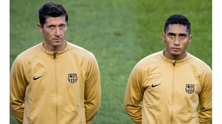 Robert Lewandowski and Raphinha of Barcelona